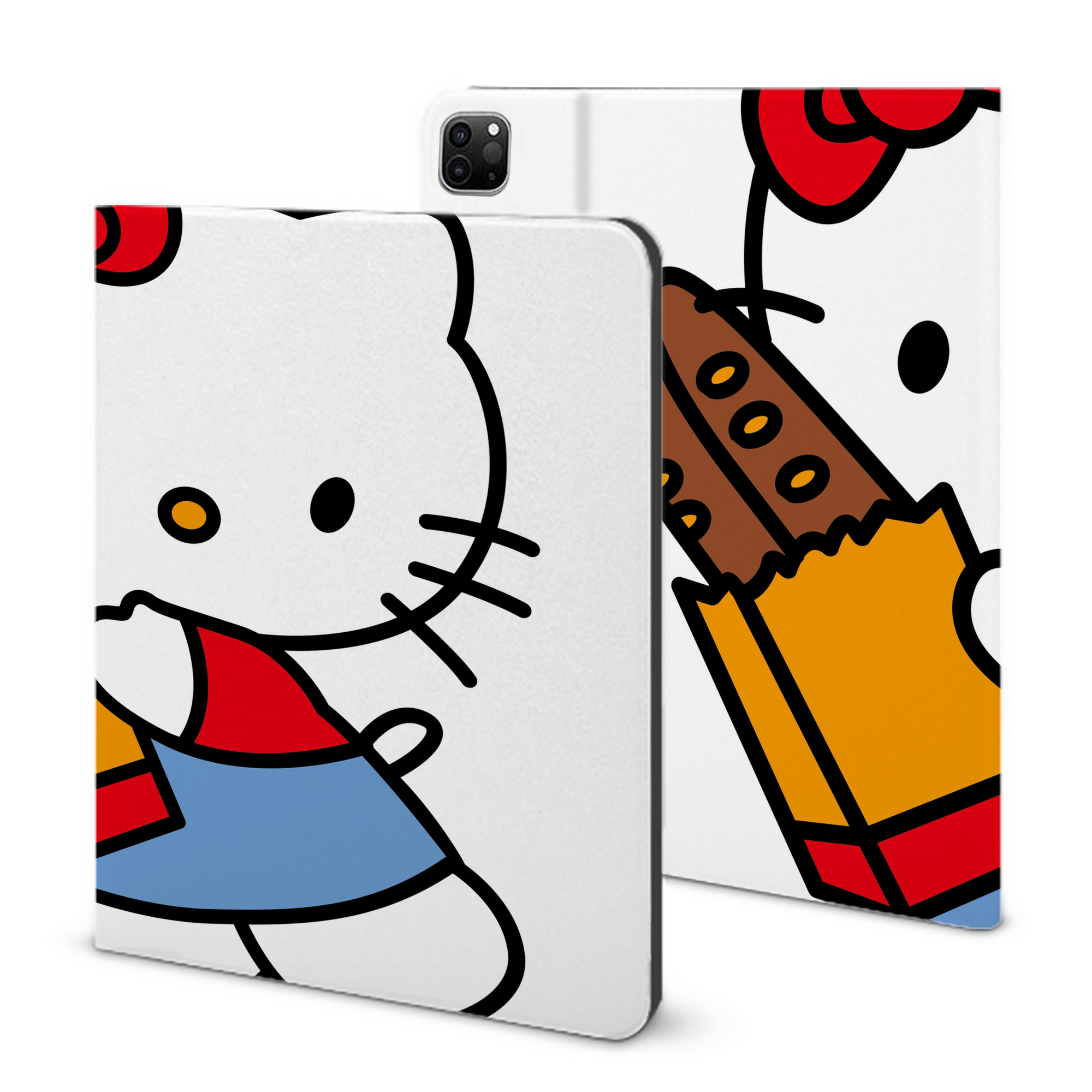 （画像用） Hello Kitty ハローキティ IPad ケース ブック型 PUレザー TPU 耐衝撃 軽量 薄型 ペン収納なし 全面保護 IPad 各モデル対応